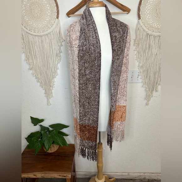 Unbranded chenille fall color brown and orange soft scarf - Picture 1 of 3